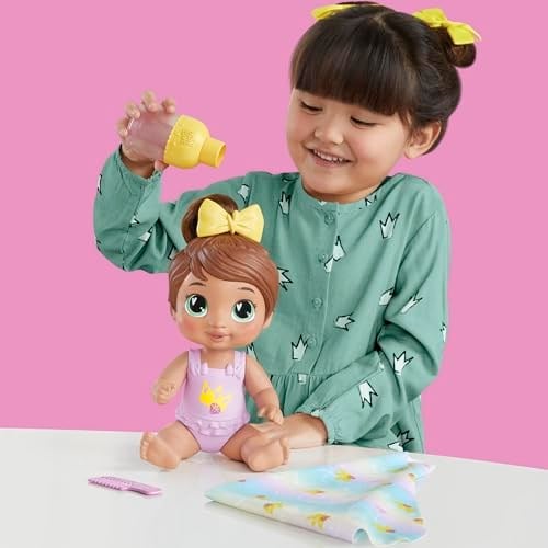 Baby Alive Şampuanla ve Sarıl Sophia Sparkle Kahverengi Saçlı Oyuncak Bebek 28 cm Suda Oynanabilir Oyuncak Bebek Oyun Seti, 3 Yaş ve Üzeri Kız ve Erkek Çocukları İçin Oyuncaklar