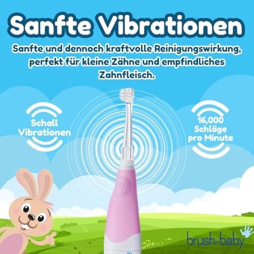 Baby Sonic Brush-Baby BabySonic Elektrikli Diş Fırçası, Pembe, 0-3 Yaş, Zamanlayıcılı