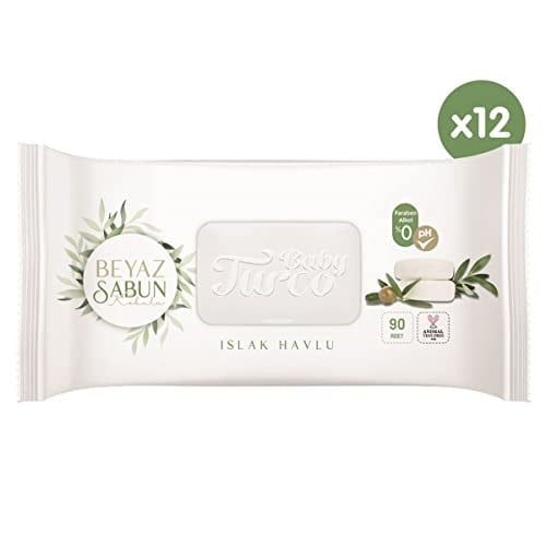 Baby Turco Beyaz Sabun Kokulu Islak Havlu 1080 Yaprak (12 x 90)