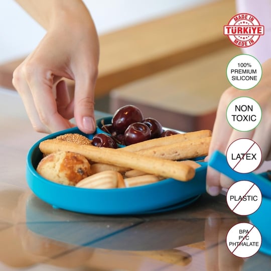 Babychefs Silikon Bebek Beslenme Seti 2 Parça-Mavi