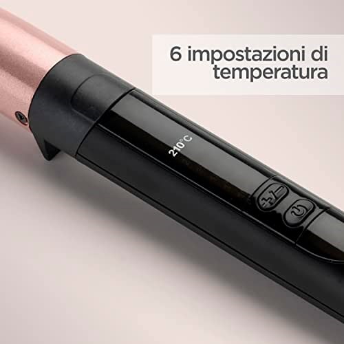 BaByliss Saç Maşası Rose Quartz, 210 Derece, 13mm Gövde, Kuvars-Seramik Kaplama, 6 Dijital Isı Ayarı, C454E