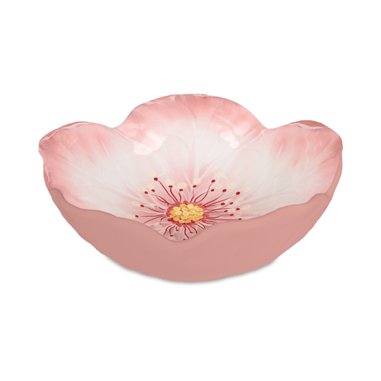 Baci Milano Botanica Çiçek Desenli Melamin Pembe Çukur Tabak 18 cm
