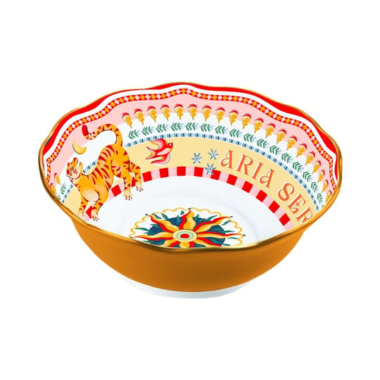 Baci Milano Dolce Far Niente Güneş Desenli Salata Kasesi Turuncu  Ø 26 cm, H 11 cm