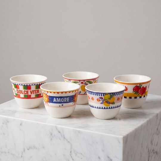 Baci Milano Dolce Vita 6’lı Arabic Cup 6 cm Porselen
