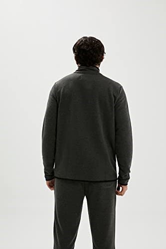 Bad Bear Erkek Koyu Gri Fermuar Yakalı Half-Zip Sweatshirt L