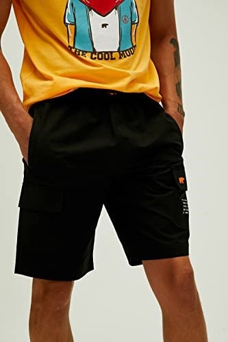 Bad Bear Normal Bel Baskılı Siyah Erkek Kargo Şort - 22.01.11.001 Albany Short S
