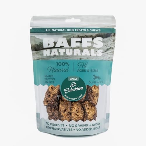 Baffs Naturals Dana Mini Et Çubuğu 100% Doğal Köpek Ödül Maması 100 gr (100 Gr x 1 Adet)