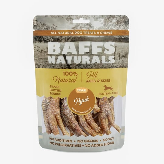 Baffs Naturals Tavuk Ayak%100 Doğal Köpek Ödül Maması 100 gr