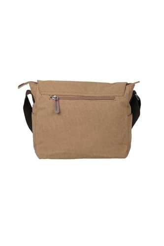 Bagacar Kanvas Kumaş Laptop Bölmeli Unisex Çapraz Çanta Bej