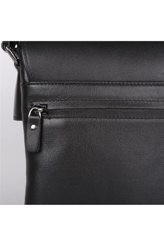 Bagacar Legend Leather 4262 Siyah Erkek Postacı Çapraz Hakiki Deri Çanta