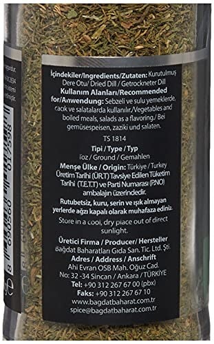Bağdat Kurutulmuş Dere Otu (Tuzluklu Cam) 18 Gr