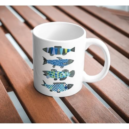 Balık Baskılı Kupa Bardak Hediyelik Şık Çay Kahve Kupası Coffee Mug