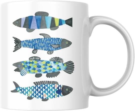 Balık Baskılı Kupa Bardak Hediyelik Şık Çay Kahve Kupası Coffee Mug