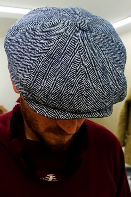 Balık Sırtı Gri Lacivert Kışlık Kaşe Kumaş Peaky Blinders Erkek Şapka Kasket arenNM423