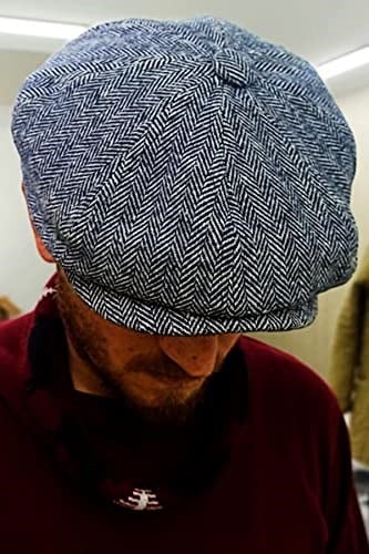 Balık Sırtı Gri Lacivert Kışlık Kaşe Kumaş Peaky Blinders Erkek Şapka Kasket arenNM423