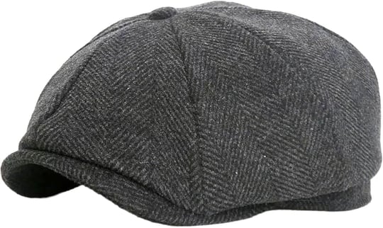 Balık Sırtı Koyu Gri Kışlık Kaşe Kumaş Peaky Blinders Erkek Şapka Kasket arenNM449