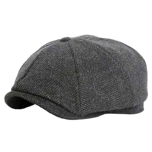 Balık Sırtı Koyu Gri Kışlık Kaşe Kumaş Peaky Blinders Erkek Şapka Kasket arenNM449