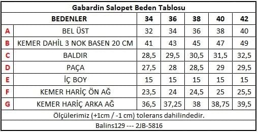 Balins Kadın Gabardin Salopet Bej