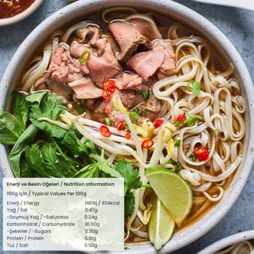 BAMBOO LADY Pirinç Çubuk Eriştesi 5mm, Vietnam Menşeli, 400G (Vietnamese Rice Stick Noodle)
