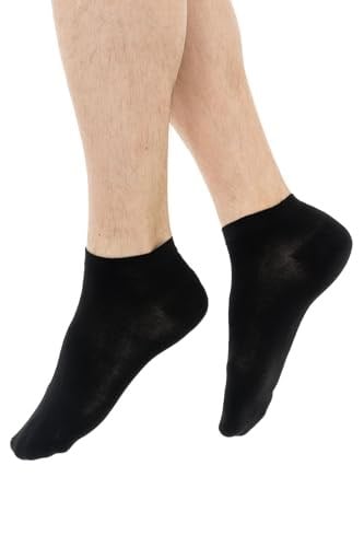 Bambu Erkek Dikişsiz Premium Patik Siyah Çorap 6lı Set - 41-45 - 10500-S