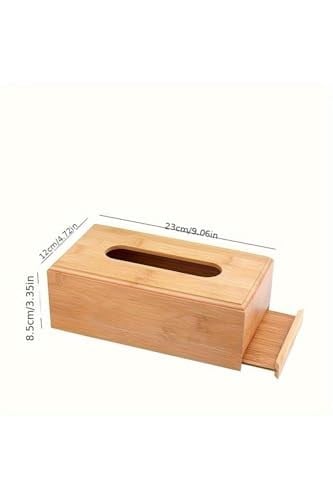 Bambu Peçetelik, 23 cm Masaüstü Peçete Kutusu, Bambu Kağıt Mendil Kutusu Kahverengi 23 x 13