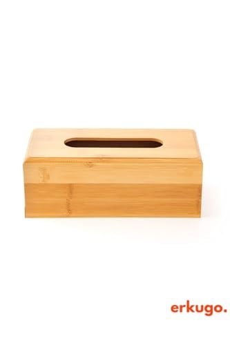 Bambu Peçetelik, 23 cm Masaüstü Peçete Kutusu, Bambu Kağıt Mendil Kutusu Kahverengi 23 x 13
