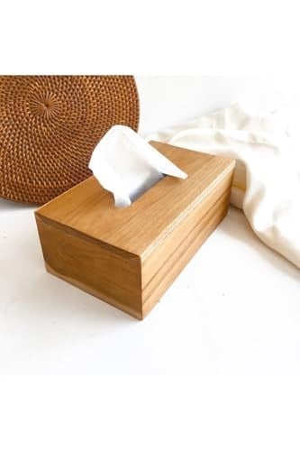 Bambu Peçetelik, 23 cm Masaüstü Peçete Kutusu, Bambu Kağıt Mendil Kutusu Kahverengi 23 x 13