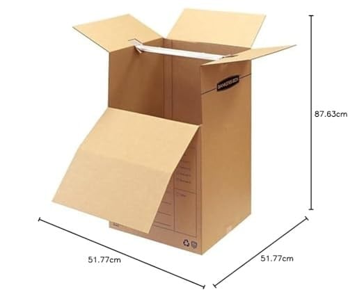 Bankers Box SmoothMove Gardırop Taşıma Kutuları, Kısa, 50 x 50 x 94 cm, 3lü Paket (7710902)