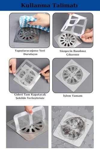 Banyo Gider Süzgeci Saç Yakalayıcı Süzgeç Banyo Duş Gider Tıkanık Önleyici Süzgeç 10 Adet