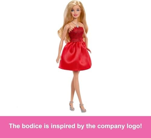 Barbie 80.yıl kırmızı elbiseli, JGD25