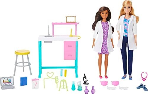 Barbie® Bilim Laboratuarı Oyun Seti, Barbie® Bilim Laboratuvarı oyun seti, 2 bebek, laboratuvar tezgahı ve 10dan fazla aksesuar, HJY95