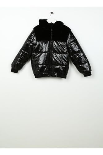 Barbie Kız Çocuk Kapüşonlu Kürklü Mont, 3-4 Yaş, 5003011165, Siyah, Kız Çocuklar