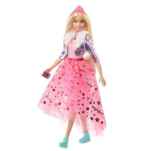 Barbie Prenses Macerası Prenses Tarzı Bebeği (30 cm boyunda), Yavru köpeği ile 3-7 yaş için GML76