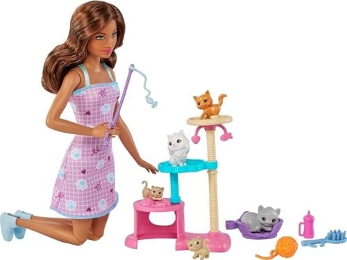 Barbie ve Yavru Kedileri Oyun Seti, 3 yaş ve üzeri, HHB70