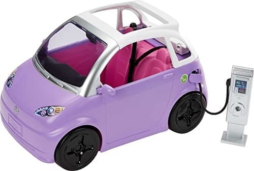 Barbienin Elektrikli Arabası Barbie arabası, çocuklar için oyuncaklar, şarj istasyonlu elektrikli araba HJV36