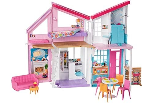 Barbienin Muhteşem Malibu Evi Barbienin Malibu Evi, Dönüşüm Özellikli, 25ten Fazla Parçalı ve 2 Katlı Bebek Evi FXG57 FXG57