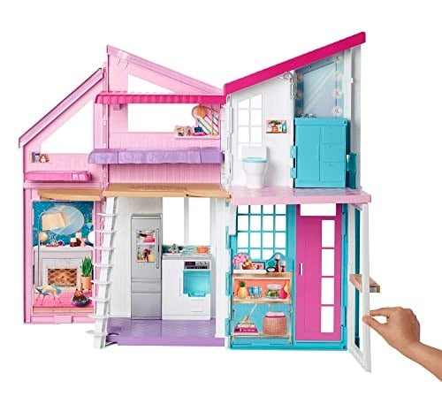 Barbienin Muhteşem Malibu Evi Barbienin Malibu Evi, Dönüşüm Özellikli, 25ten Fazla Parçalı ve 2 Katlı Bebek Evi FXG57 FXG57