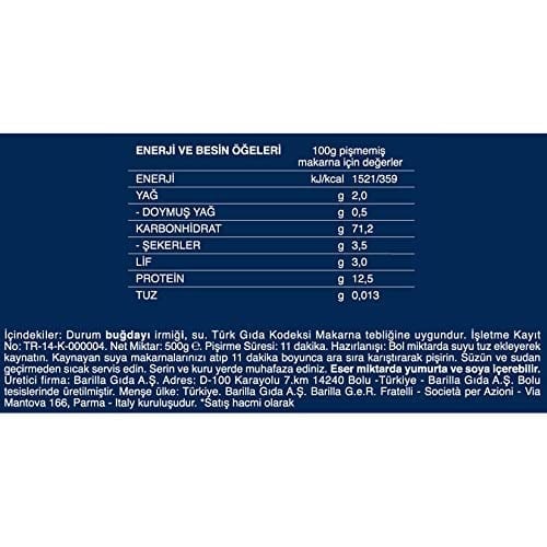 Barilla Fusilli (Burgu) Makarna 500 g. 3lü paket
