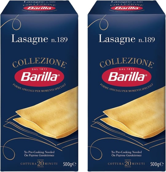 Barilla Lazanya/Lasagne Makarna, 500 Gr x 2 Paket