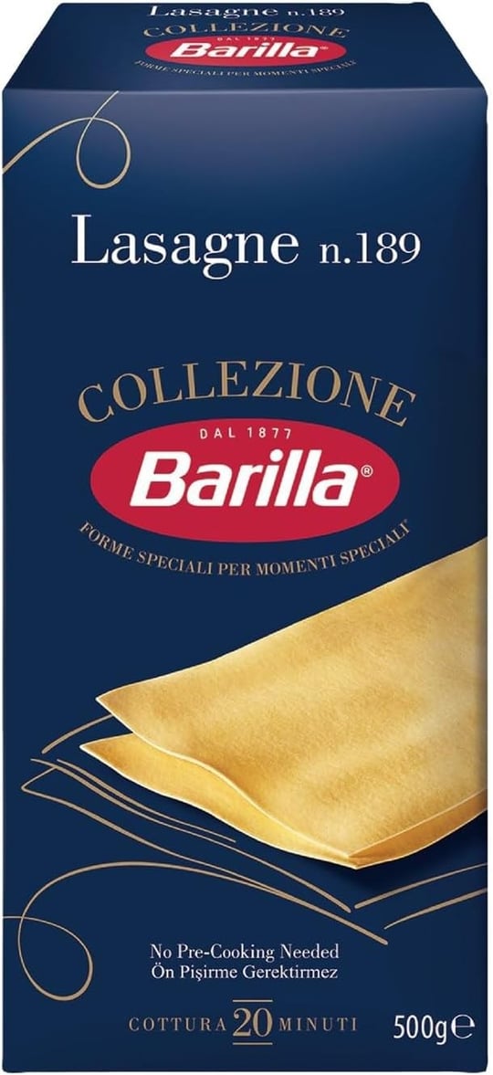 Barilla Lazanya/Lasagne Makarna, 500 Gr x 2 Paket