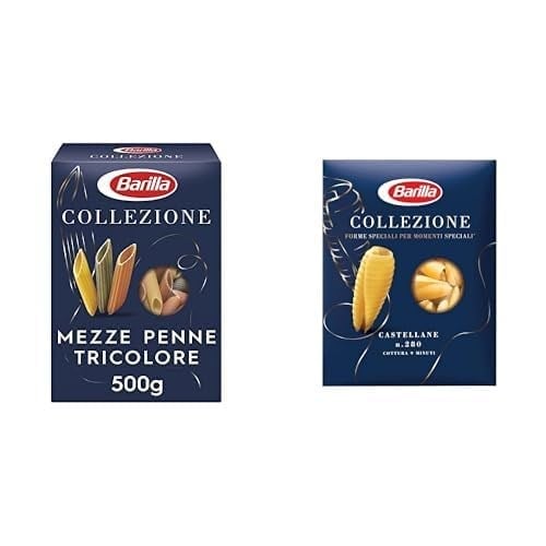 Barilla Mezze Penne Tricolore (Üç Renkli Kalem) Makarna 500 Gr ve Barilla Castellane Makarna 500 Gr