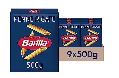 Barilla Penne Rigate (Kalem) Makarna 500 g. X 9