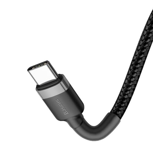 Baseus Cafule, 3.0 A USB-C & USB-C Şarj & Data Aktarımı Kablosu, Flash/Hızlı Şarj, 1 Metre, Gri/Siyah, CATKLF-GG1