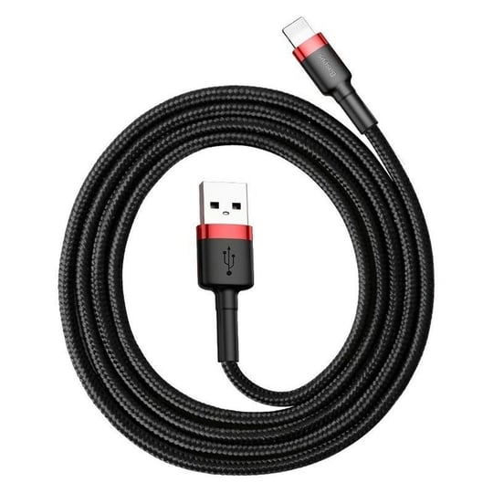 Baseus Cafule Serisi, 1.5 A USB-A & Lightning Şarj & Data Aktarım Kablosu, 2 Metre, Kırmızı - Siyah