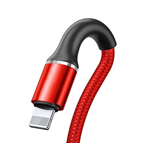 Baseus Halo, 2.4 A USB-A & Lightning Şarj & Data Aktarım Kablosu 1 Metre Kırmızı