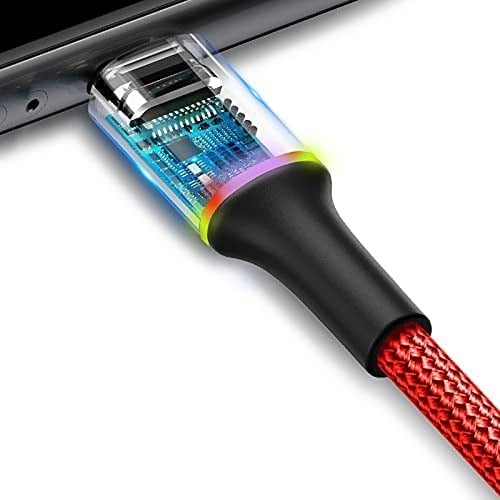 Baseus Halo, 2.4 A USB-A & Lightning Şarj & Data Aktarım Kablosu 1 Metre Kırmızı