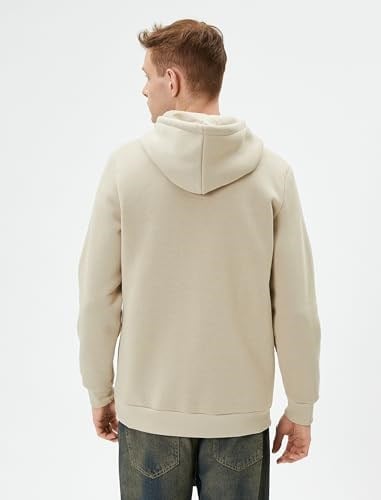 Basic Kapşonlu Sweatshirt Uzun Kollu Ribanalı Şardonlu