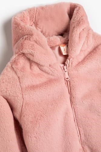 Basic Peluş Ceket Kapşonlu Uzun Kollu Fermuarlı