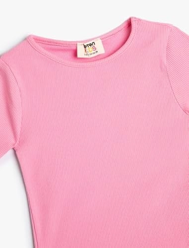 Basic Tişört Kısa Kollu Bisiklet Yaka Ribanalı Pamuklu