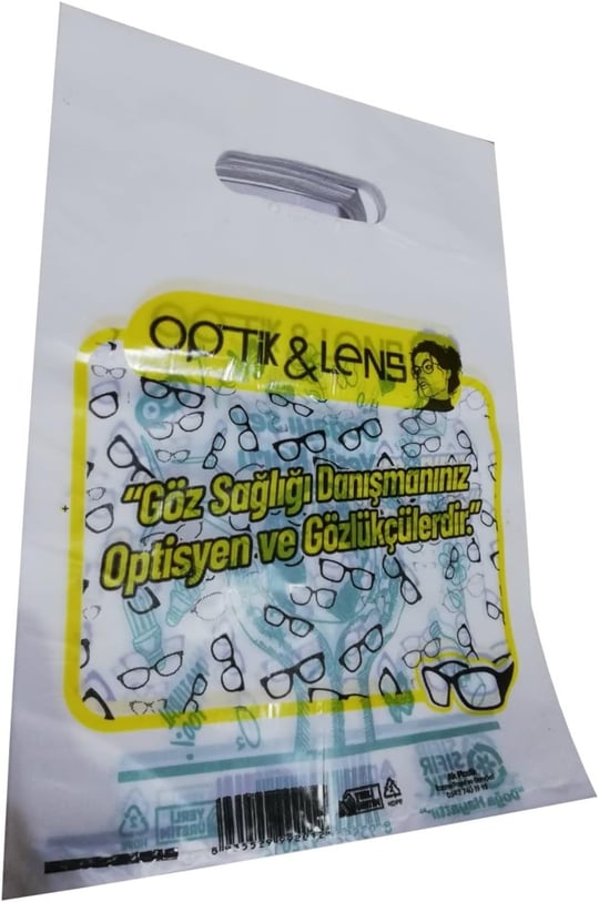 Baskılı Optik Gözlük Poşeti El Geçme 22x32 Cm 1 Kg x 200lü